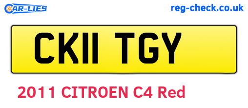 CK11TGY are the vehicle registration plates.