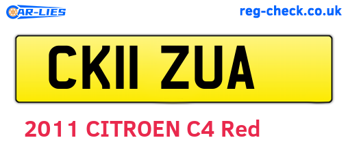 CK11ZUA are the vehicle registration plates.