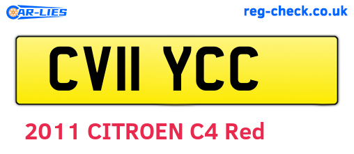 CV11YCC are the vehicle registration plates.