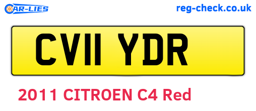 CV11YDR are the vehicle registration plates.