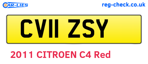CV11ZSY are the vehicle registration plates.