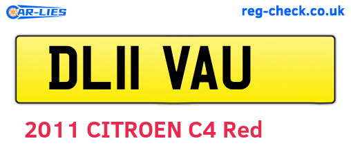 DL11VAU are the vehicle registration plates.