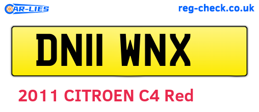 DN11WNX are the vehicle registration plates.