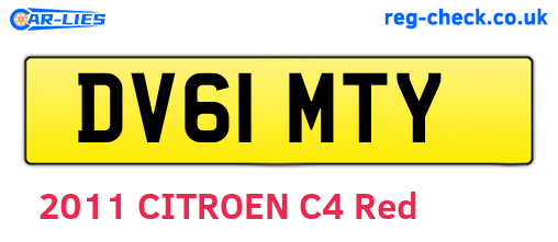 DV61MTY are the vehicle registration plates.