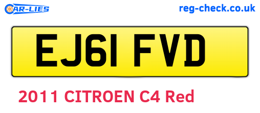 EJ61FVD are the vehicle registration plates.