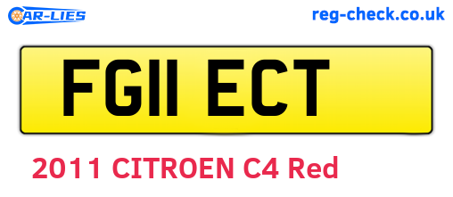 FG11ECT are the vehicle registration plates.