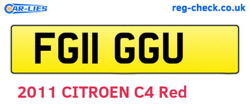 FG11GGU are the vehicle registration plates.