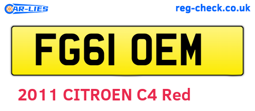 FG61OEM are the vehicle registration plates.