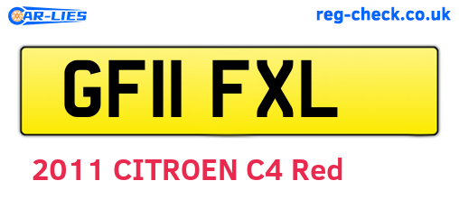 GF11FXL are the vehicle registration plates.