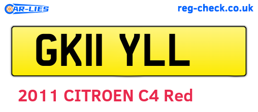 GK11YLL are the vehicle registration plates.