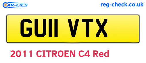 GU11VTX are the vehicle registration plates.