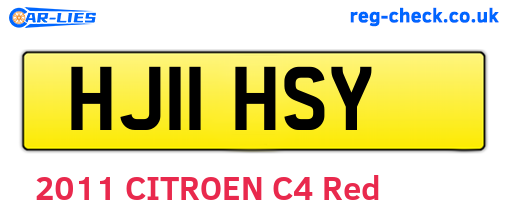 HJ11HSY are the vehicle registration plates.