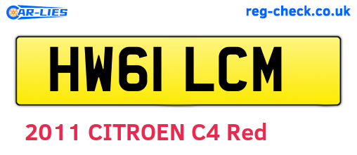 HW61LCM are the vehicle registration plates.