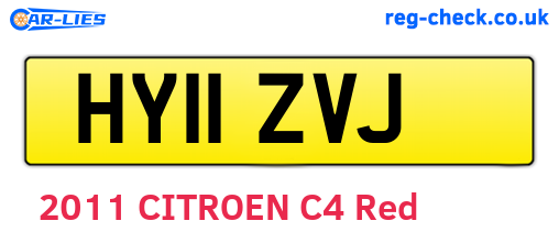 HY11ZVJ are the vehicle registration plates.