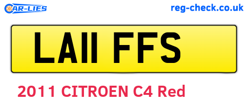 LA11FFS are the vehicle registration plates.