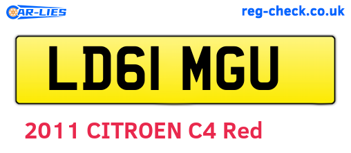 LD61MGU are the vehicle registration plates.