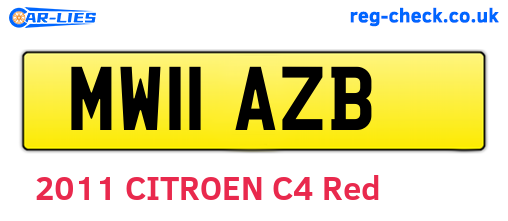 MW11AZB are the vehicle registration plates.