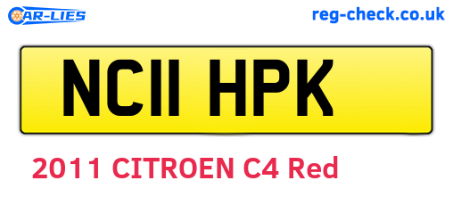 NC11HPK are the vehicle registration plates.