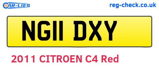 NG11DXY are the vehicle registration plates.