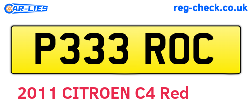 P333ROC are the vehicle registration plates.
