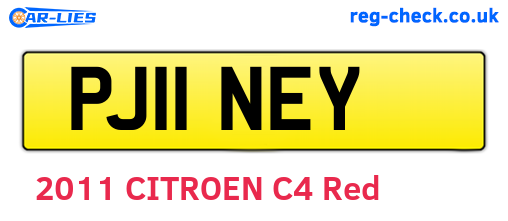 PJ11NEY are the vehicle registration plates.