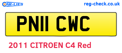 PN11CWC are the vehicle registration plates.