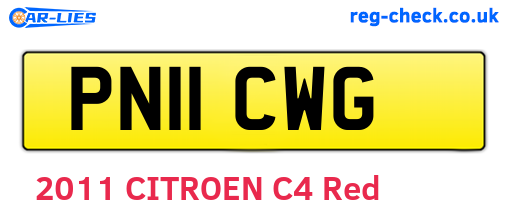 PN11CWG are the vehicle registration plates.