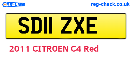 SD11ZXE are the vehicle registration plates.