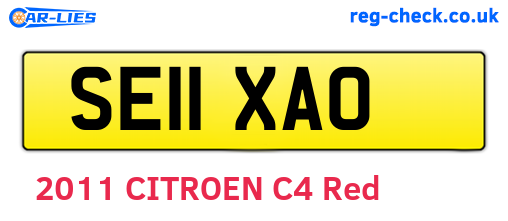 SE11XAO are the vehicle registration plates.
