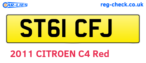 ST61CFJ are the vehicle registration plates.