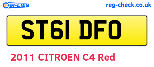 ST61DFO are the vehicle registration plates.