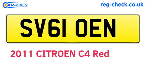 SV61OEN are the vehicle registration plates.