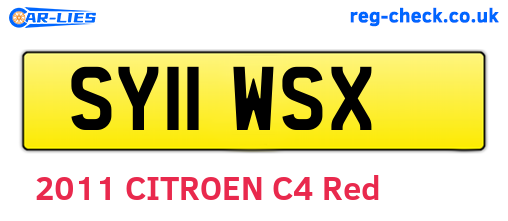 SY11WSX are the vehicle registration plates.