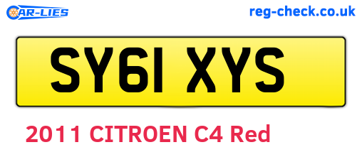 SY61XYS are the vehicle registration plates.