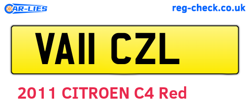 VA11CZL are the vehicle registration plates.