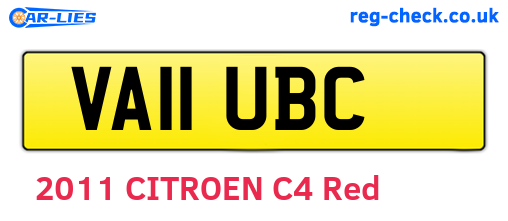 VA11UBC are the vehicle registration plates.