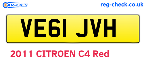 VE61JVH are the vehicle registration plates.