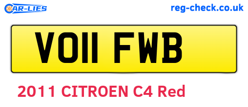 VO11FWB are the vehicle registration plates.