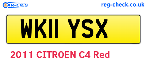 WK11YSX are the vehicle registration plates.