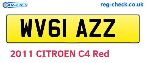 WV61AZZ are the vehicle registration plates.