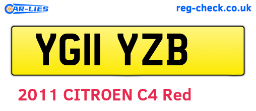 YG11YZB are the vehicle registration plates.