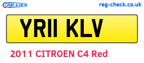 YR11KLV are the vehicle registration plates.