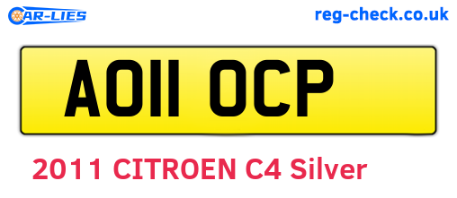AO11OCP are the vehicle registration plates.