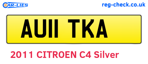 AU11TKA are the vehicle registration plates.