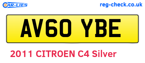 AV60YBE are the vehicle registration plates.