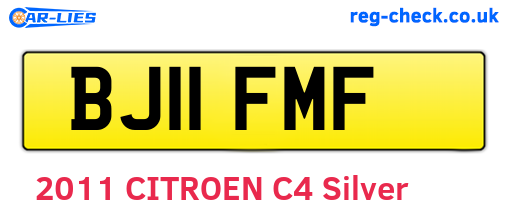 BJ11FMF are the vehicle registration plates.