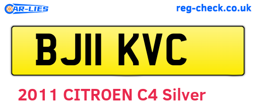 BJ11KVC are the vehicle registration plates.