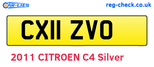 CX11ZVO are the vehicle registration plates.