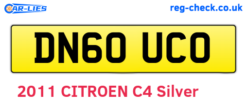 DN60UCO are the vehicle registration plates.
