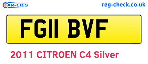 FG11BVF are the vehicle registration plates.